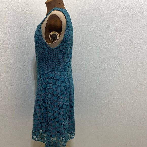 Tory Burch Hallie Broderie Anglaise A-Line Honeycomb Lace Dress No Size Tag - Picture 4 of 8